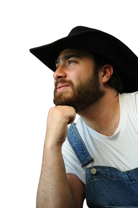 Shawn Chidiac as Billy Bob Jebediah Jr, in a cowboy hat